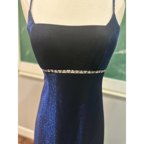 90s Vintage Betsey and Adam iridescent blue dress formal/ prom womens size 6 - Picture 5 of 8